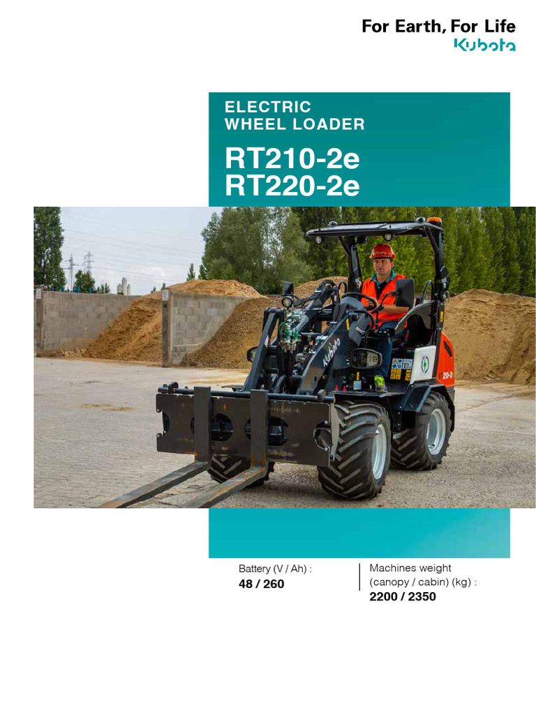 Electric Wheel Loaders RT210-2e RT220-2e | PDF | Battery Charger ...