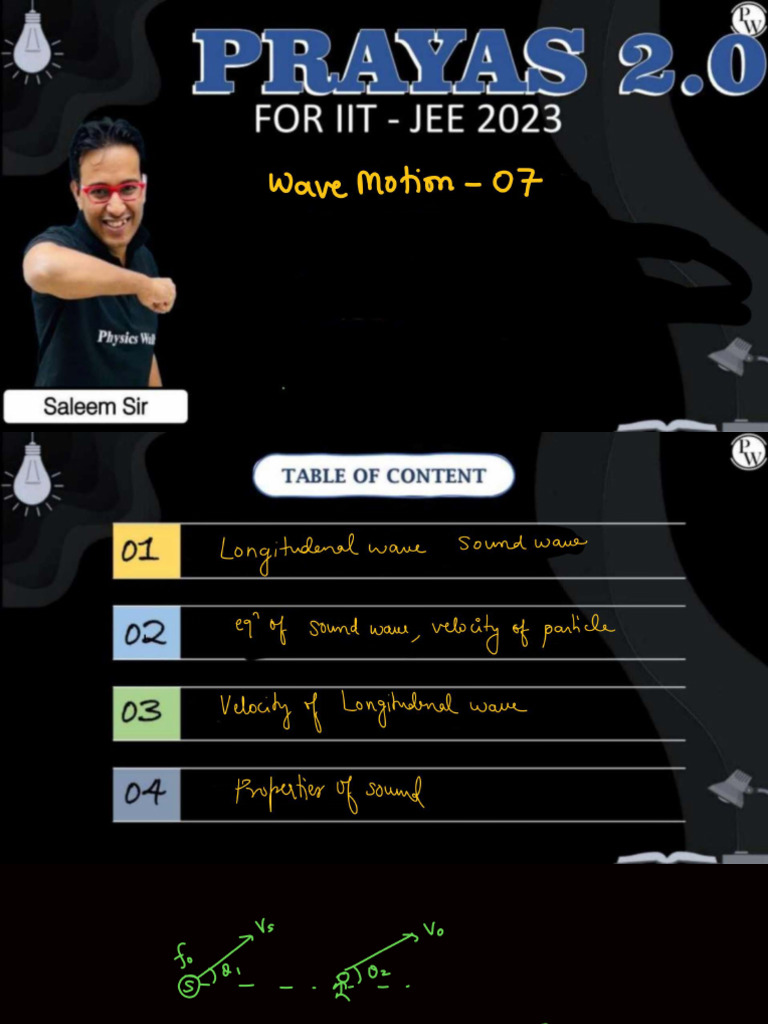 Wave Motion 07 Class Notes PDF | PDF