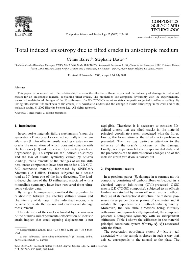 Total Induced Anisotropy Due To Tilted Cracks in Anisotropic Medium ...