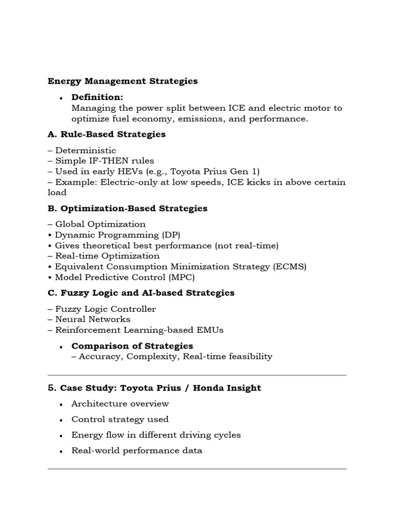 Energy Management Strategies in HEVs | PDF | Hybrid Electric Vehicle ...