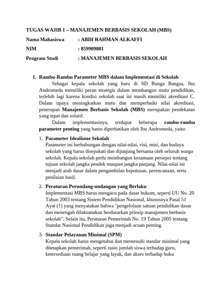 Implementasi Manajemen Berbasis Sekolah | PDF