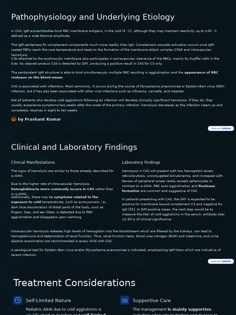 Cold Agglutinin Syndrome Overview | PDF | Medical Specialties | Immunology