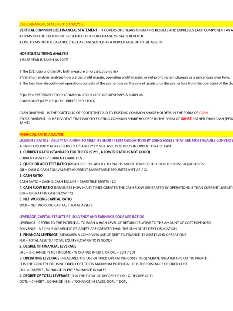 Financial Ratios and Profitability Analysis | PDF | Net Present Value ...