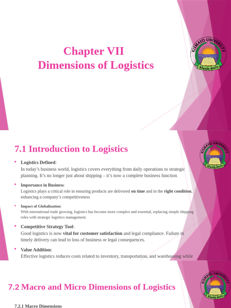 Understanding Logistics Dimensions | PDF | Logistics | Warehouse