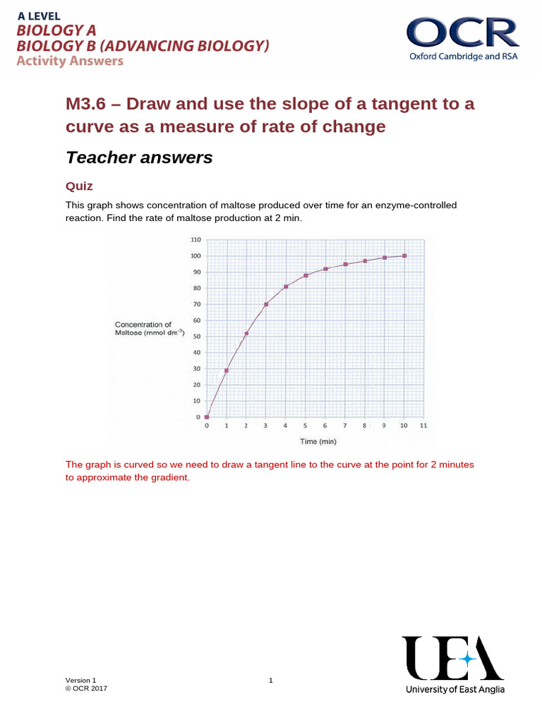 m3.6 Quiz Teacher Answers | PDF | Slope