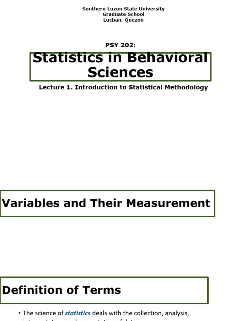 Lecture 1 Variables and Intro To Statistics | PDF | Sampling ...