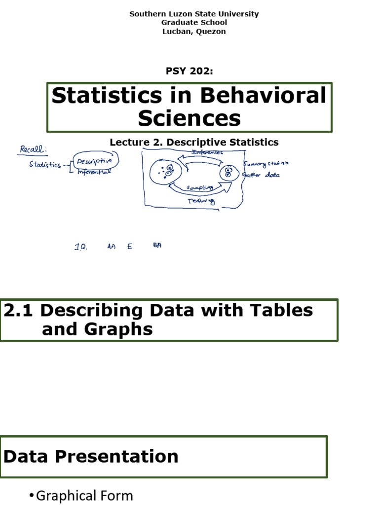 Lecture 2 Descriptive Statistics | PDF | Mean | Variance