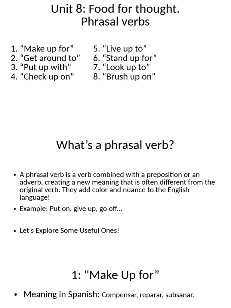 Unit 8 Phrasal Verbs | PDF