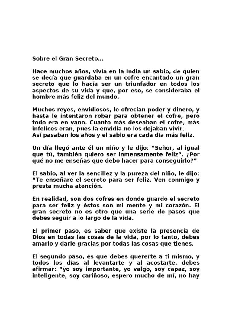 El Secreto de la Felicidad Revelado | PDF