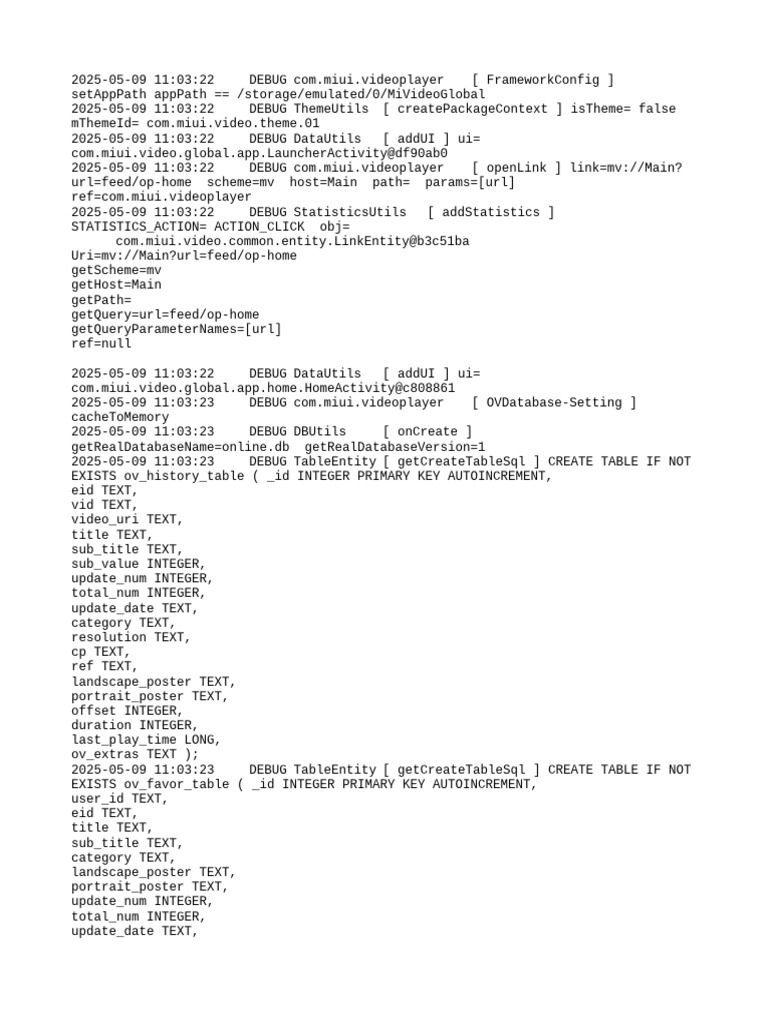 MIUI Video Player Debug Log Analysis | PDF | Computer Data | Computer ...