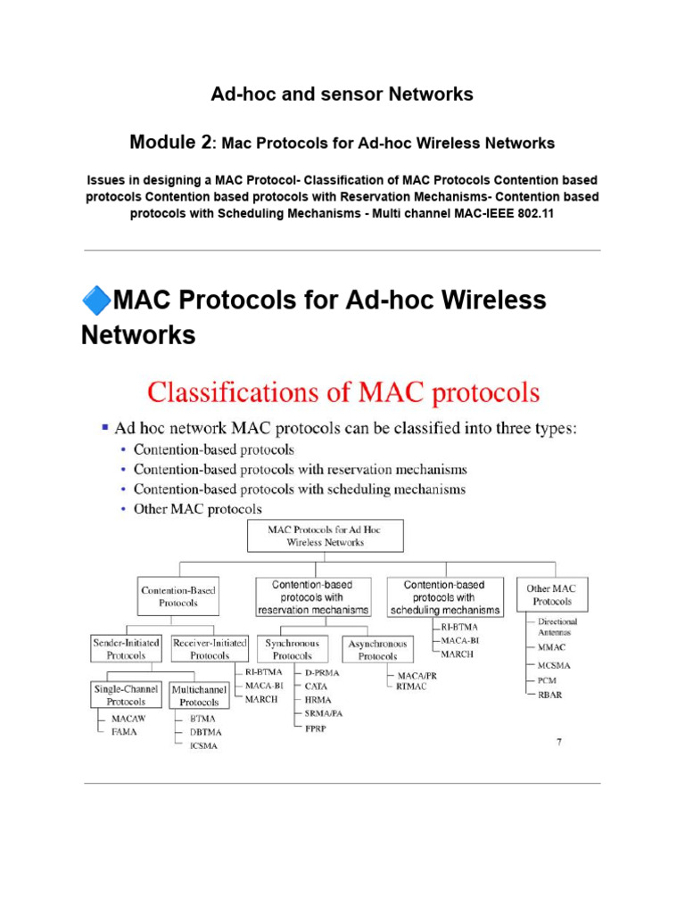 MAC Protocols for Ad-hoc Networks | PDF | Channel Access Method ...