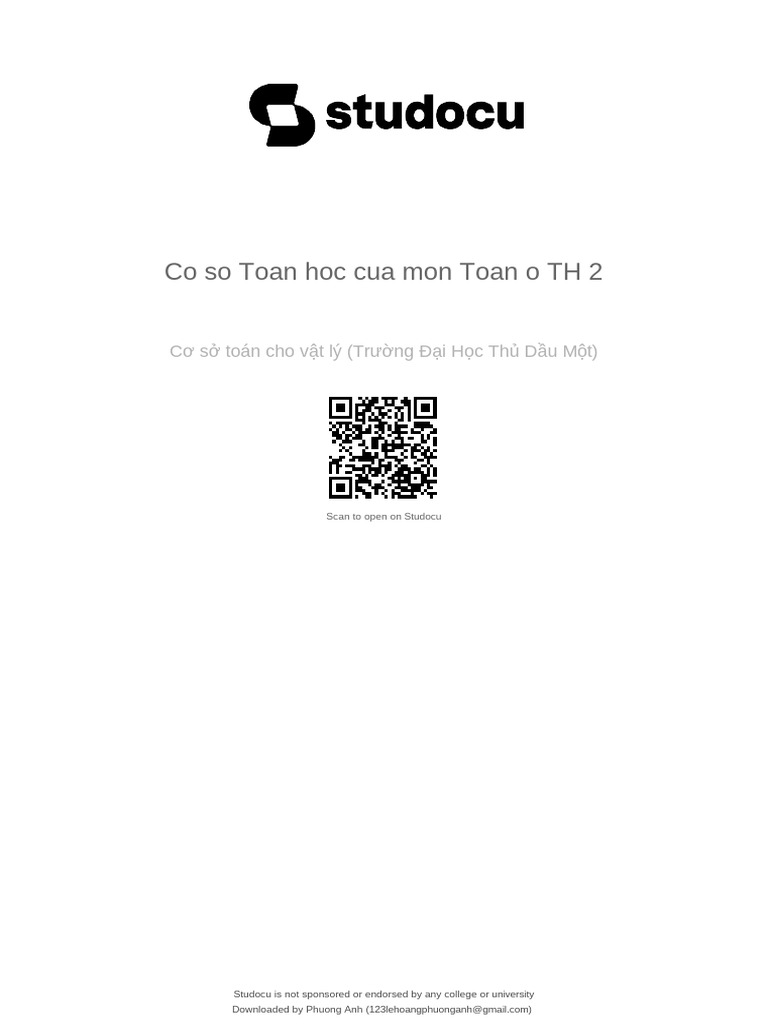 Co So Toan Hoc Cua Mon Toan o Th 2 | PDF
