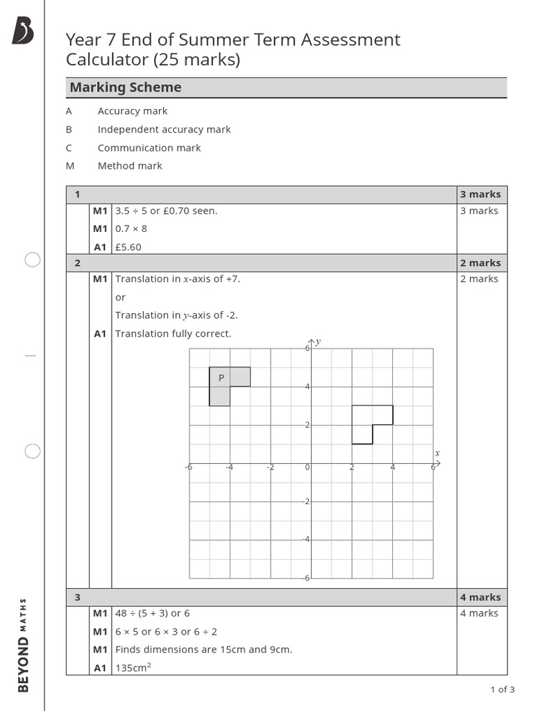 Year 7 Summer Assessment Guide | PDF | Geometry | Euclidean Geometry