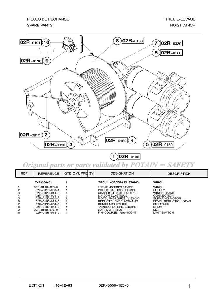 02R-0000-185-0-GB Hoist Winch | PDF | Machines | Mechanical Engineering