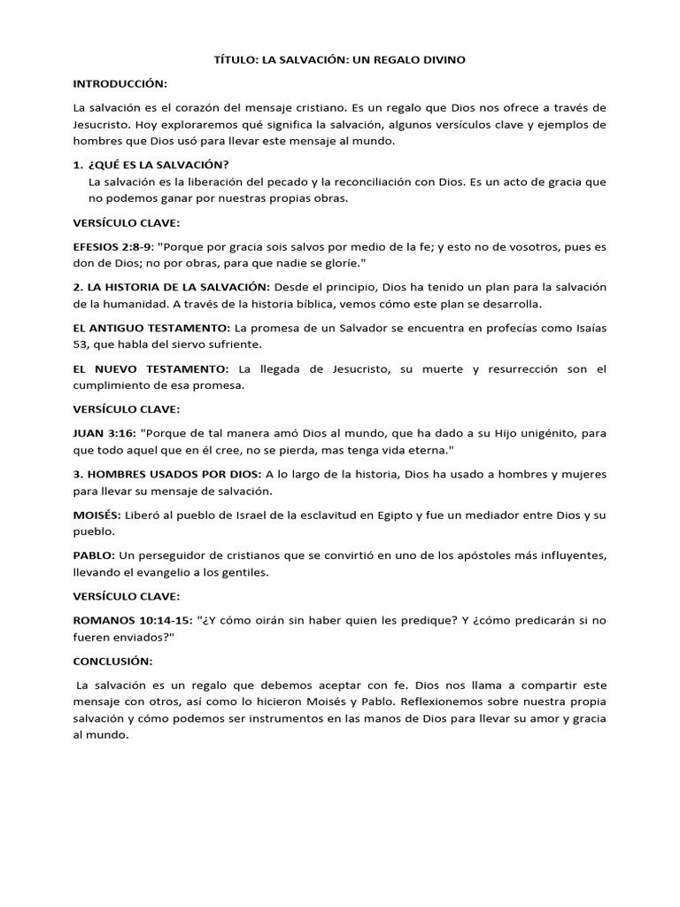 Regalo de Salvación en Cristo | PDF