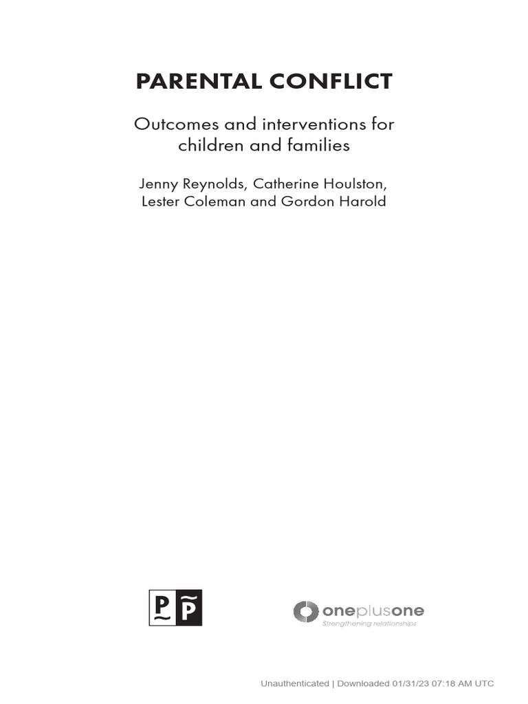 Impact of Parental Conflict on Children | PDF | Violence | Cohabitation
