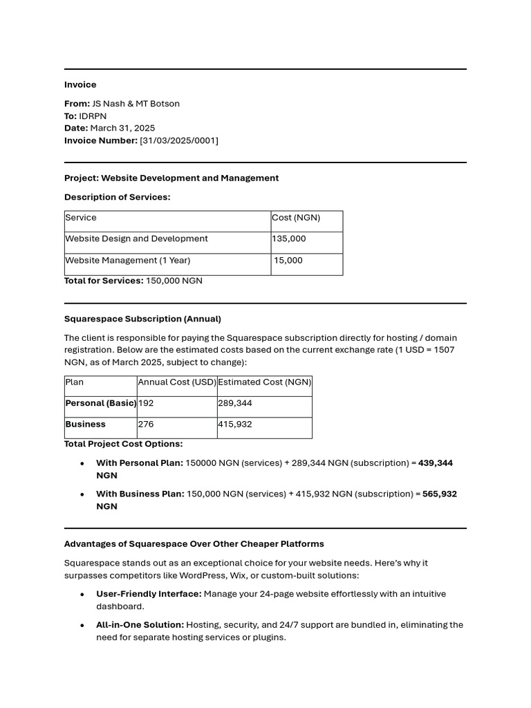 Annual Fees for Website Services | PDF | E Commerce | Computing