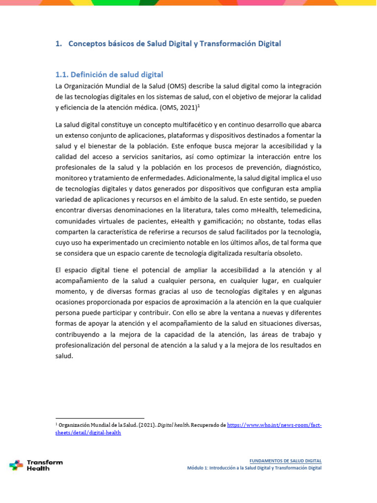 Fundamentos de Salud Digital y Transformación | PDF | Registro ...
