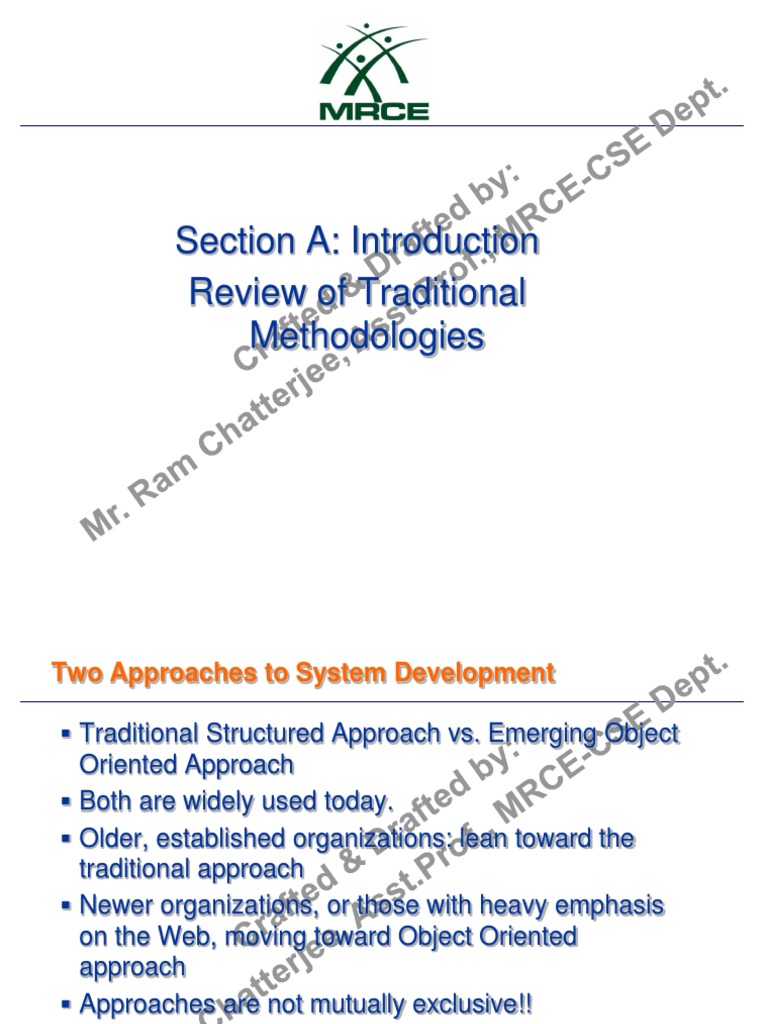 Section A - Introduction-Review of Traditional Methodologies | PDF ...