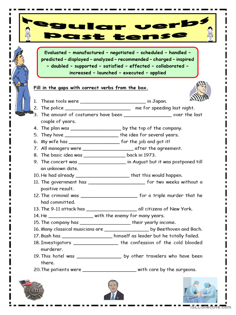 Regular Past Tense Verbs 1 2 1 | PDF