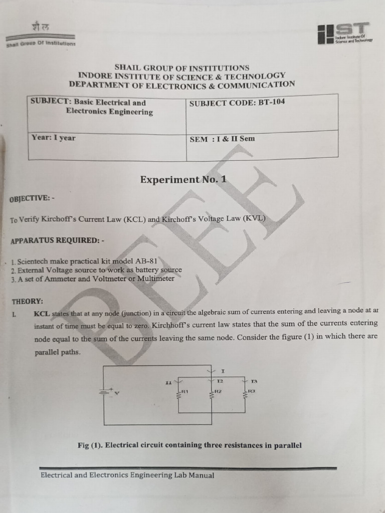 BEEE Practical | PDF