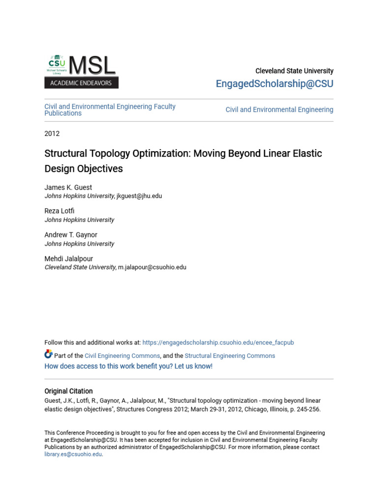 Structural Topology Optimization Advances | PDF | Beam (Structure ...