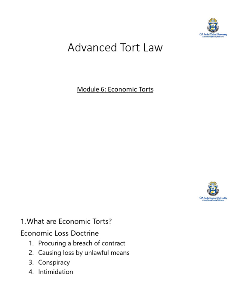 Understanding Economic Torts Explained | PDF | Tort | Damages