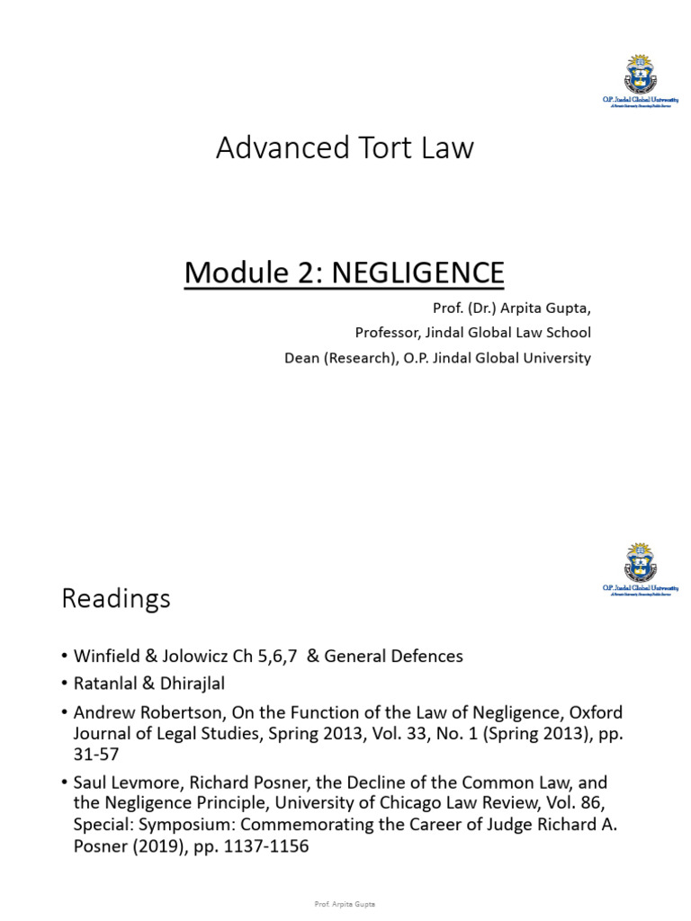 Understanding Negligence in Tort Law | PDF | Negligence | Causation (Law)