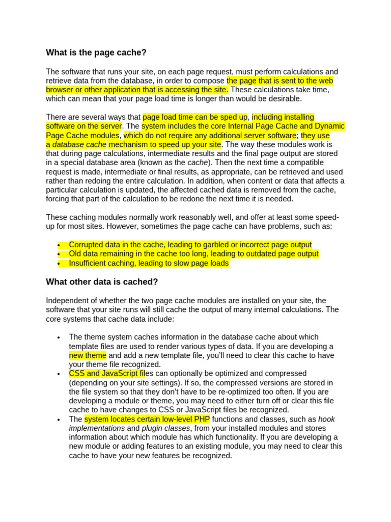 What Is The Page Cache | PDF | Drupal | Cache (Computing)