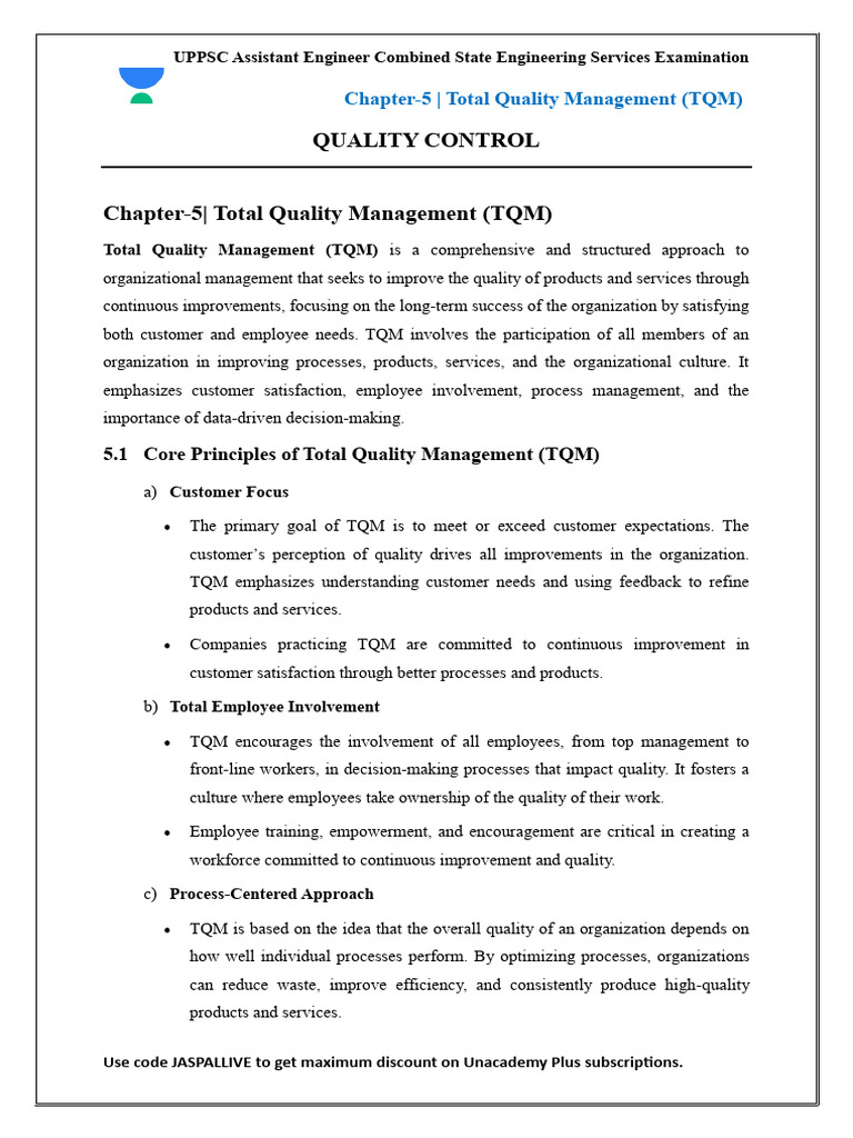 Total Quality Management Overview | PDF | Six Sigma | Standard Deviation