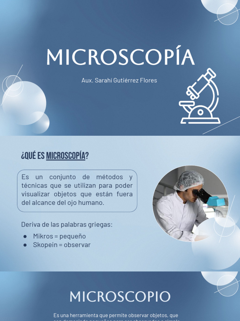 Microscopía | PDF | Microscopio | Óptica