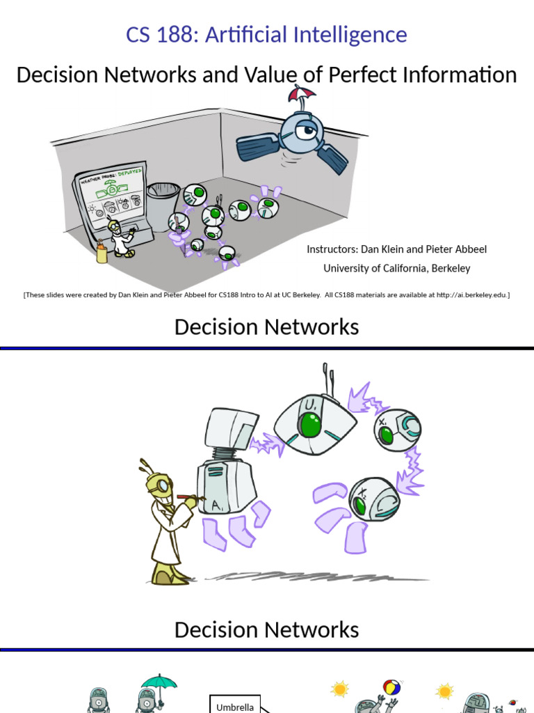 SP14 CS188 Lecture 20 - Decision Diagrams and VPI - Print | PDF ...