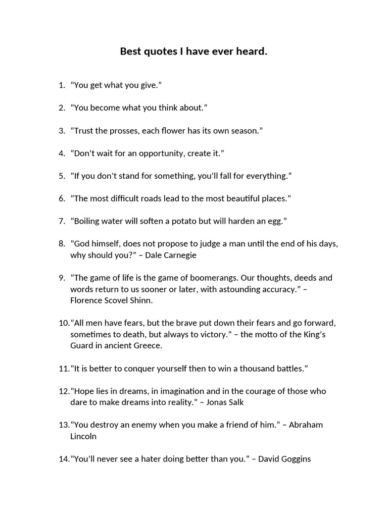 Inspiring Life Quotes for Motivation | PDF