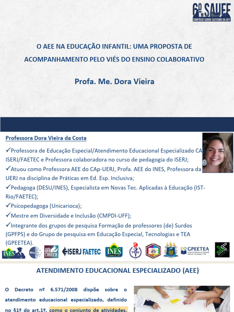 AEE Na Ed Infantil Prof Dora 26-04 | PDF | Educação Especial | Pedagogia