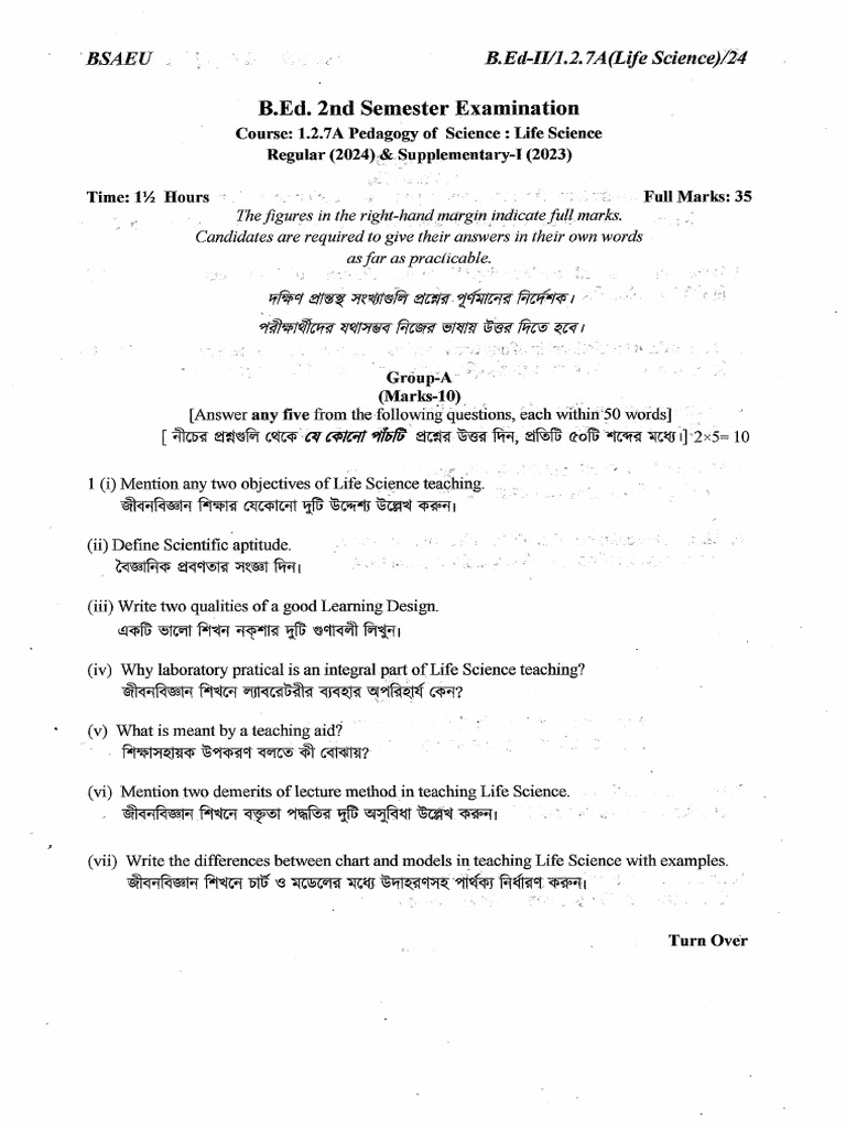 1.2.7a Life Sciences Chapter 2 Ka Questi | PDF