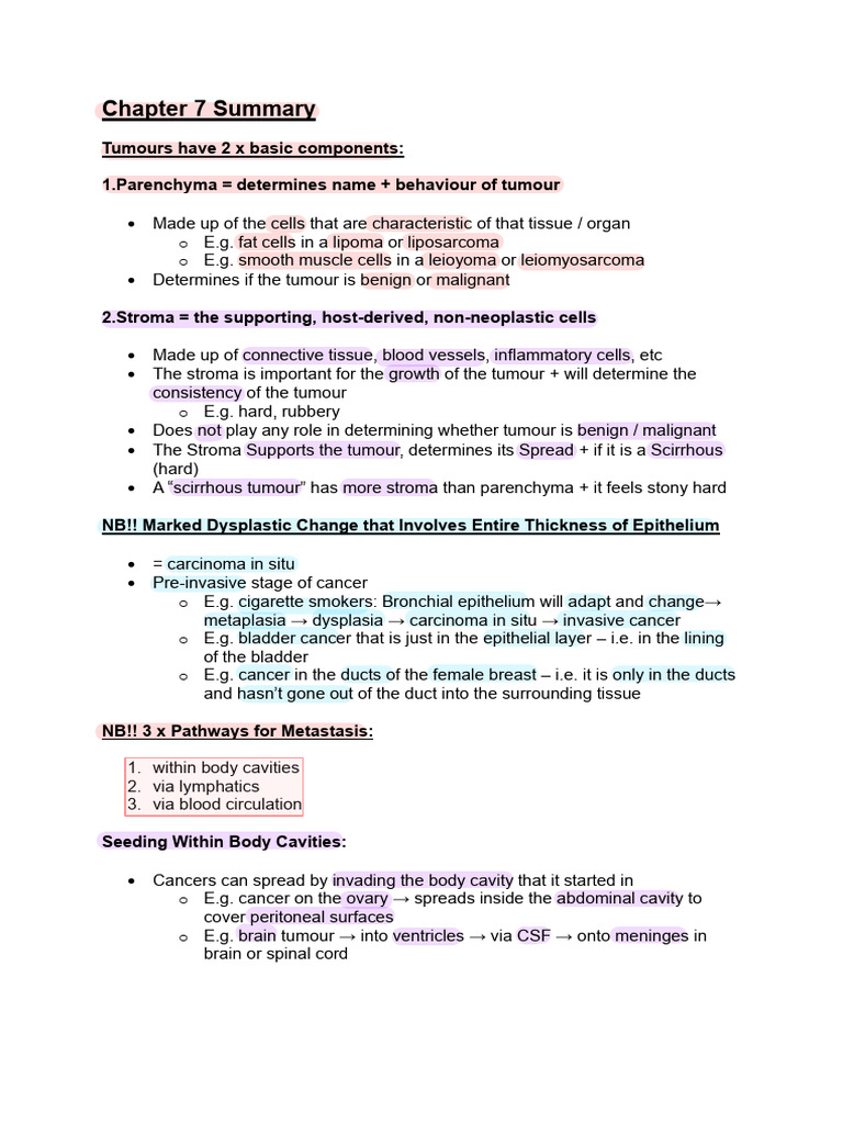 Tumor Biology and Treatment Overview | PDF | Metastasis | Chemotherapy