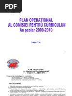 Plan Comisia Pentru Curriculum 2009 - 2010