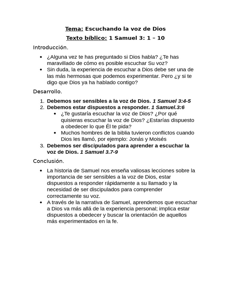Escuchando La Voz de Dios | PDF