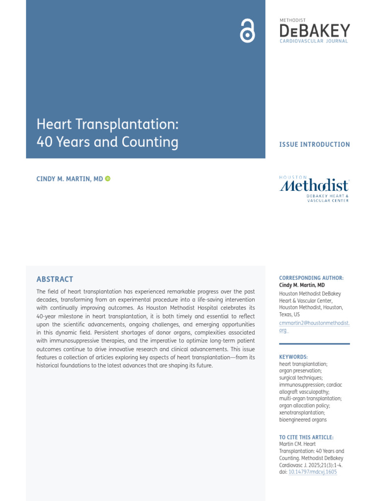 Heart Transplantation 40 Years and Counting | PDF | Organ ...