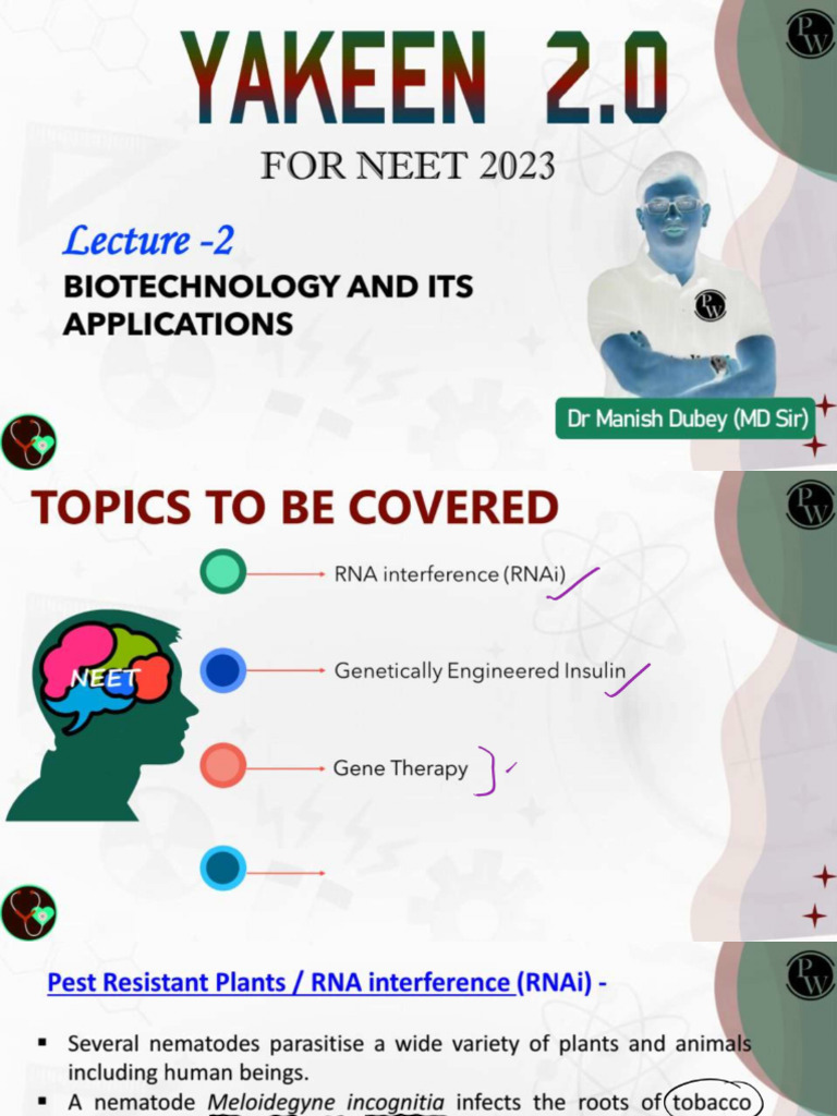 Biotechnology and Its Applications 02 Class Notes Yakeen 2-0-2023 | PDF