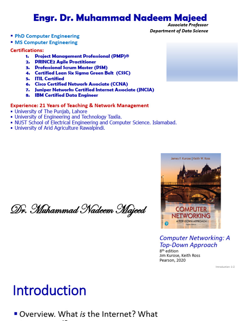 Dr. Nadeem Majeed: Networking Expertise | PDF | Computer Network | Internet