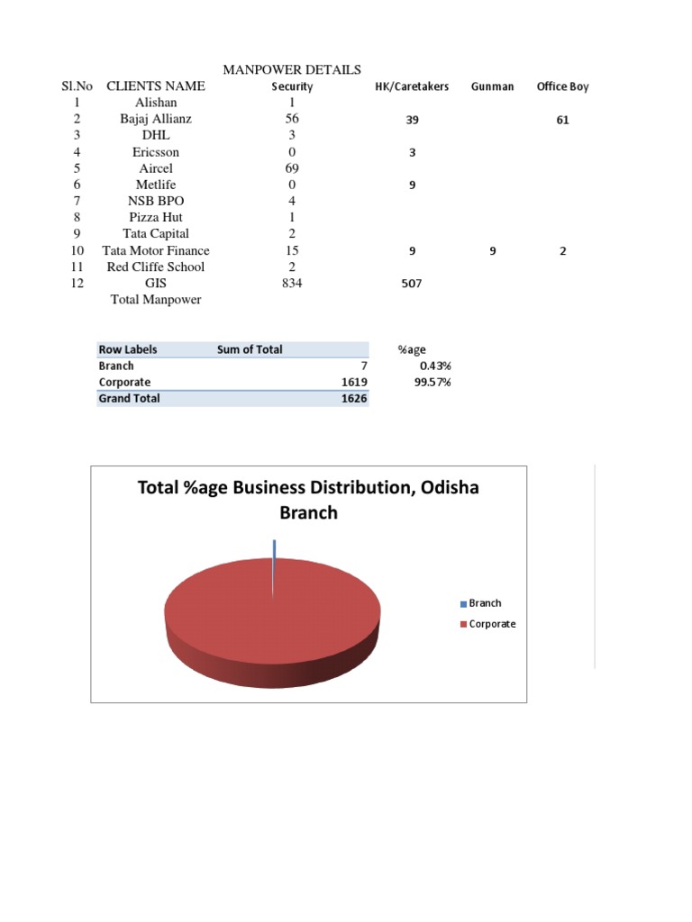 Odisha Manpower Distribution Overview | PDF