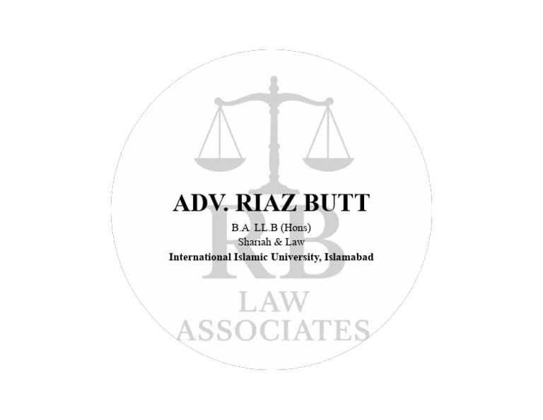 Adv. Riaz Butt: International Islamic University, Islamabad | PDF