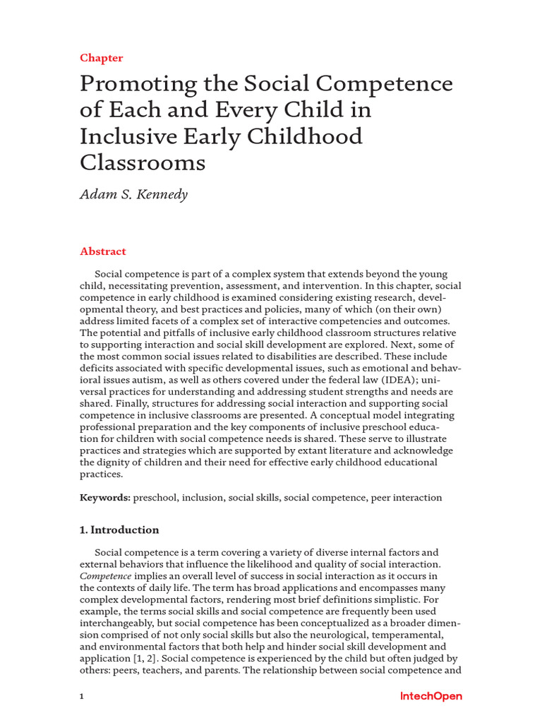 Enhancing Social Competence in Preschool | PDF | Preschool | Teachers
