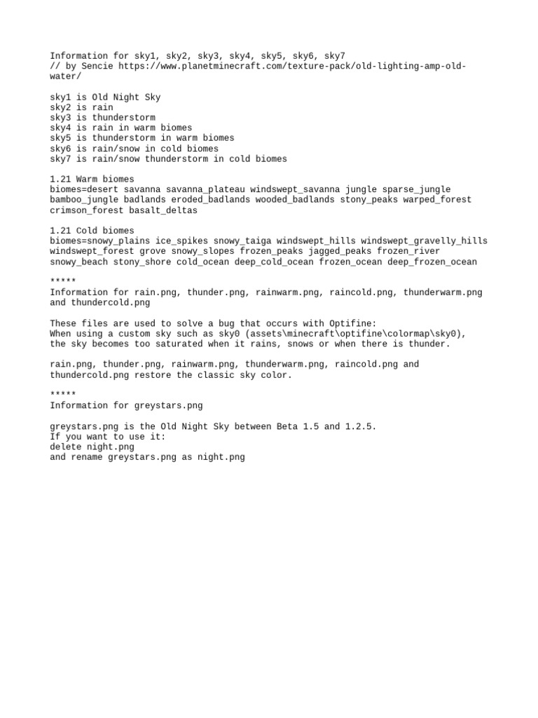 Sky List Information | PDF