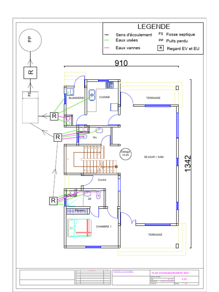 Plan d'Assainissement Maison RDC | PDF | Approvisionnement en eau ...