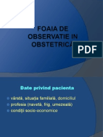 Foaia de Observatie in Obstetrică