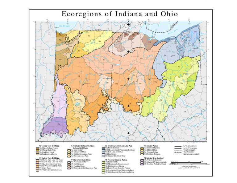 Ecoregions of Indiana and Ohio Map | PDF