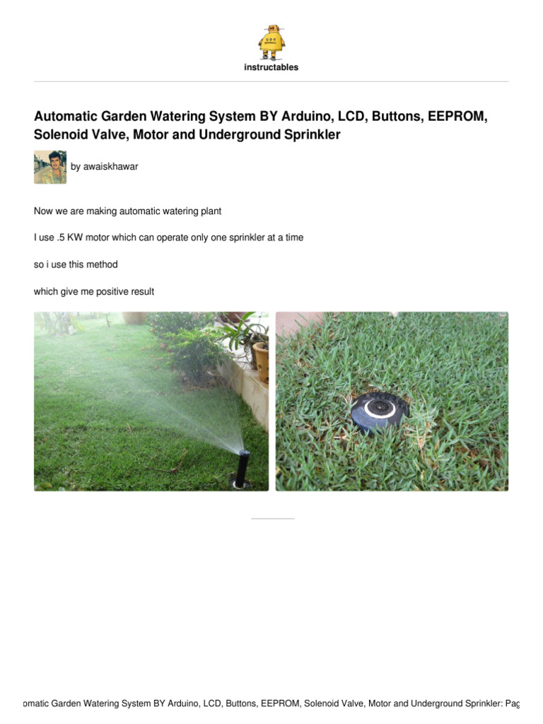 Automatic Garden Watering System BY Arduino LCD Bu | PDF | Arduino | Relay