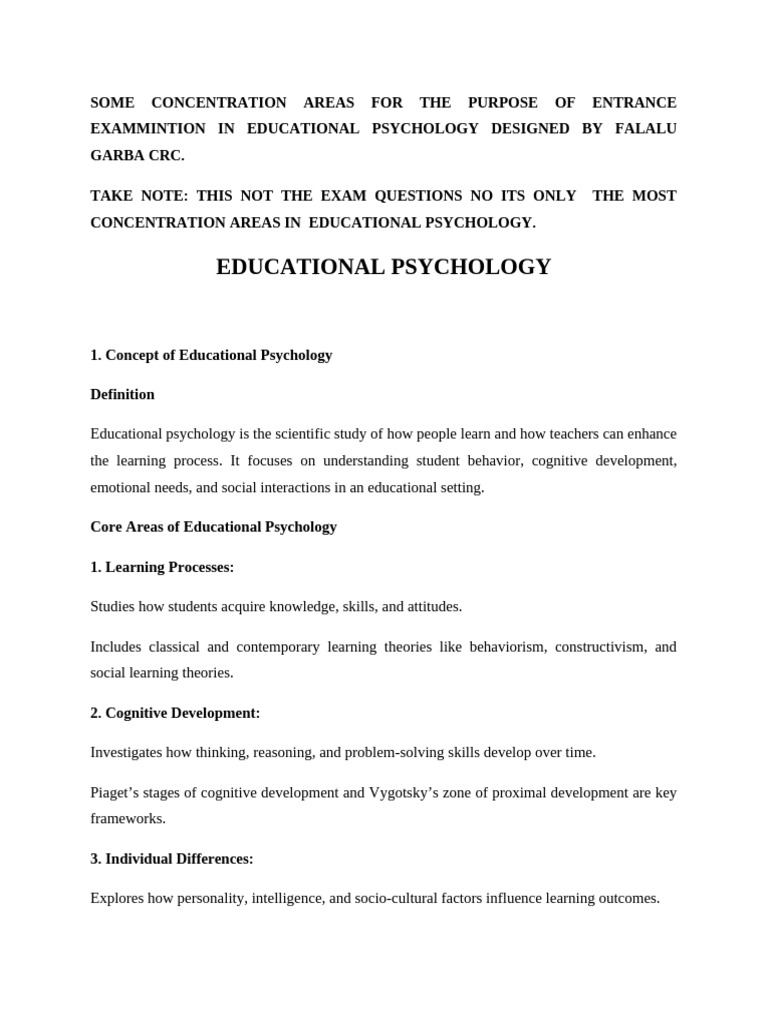 Psychological Concept - 013421 | PDF | Educational Psychology | Stress ...